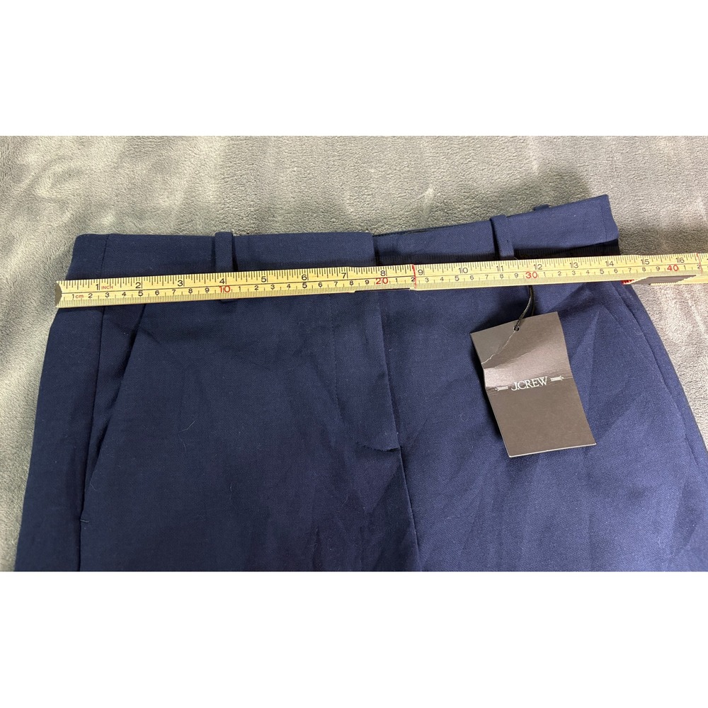 J.Crew Womens Kaya Straight Leg Dress Pants 2 Navy Blue Carreman Fabric - Picture 6 of 11
